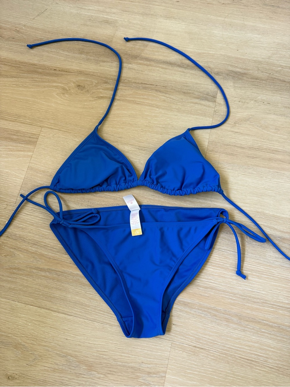 No Boundaries Blue Triangle Tie-Side Bikini